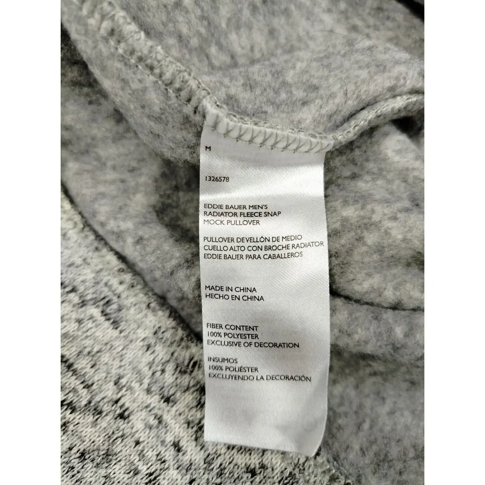 Eddie Bauer Radiator Fleece Mens Medium Gray Gorpcore Outdoors Snap Front Hiking - Picture 5 of 14